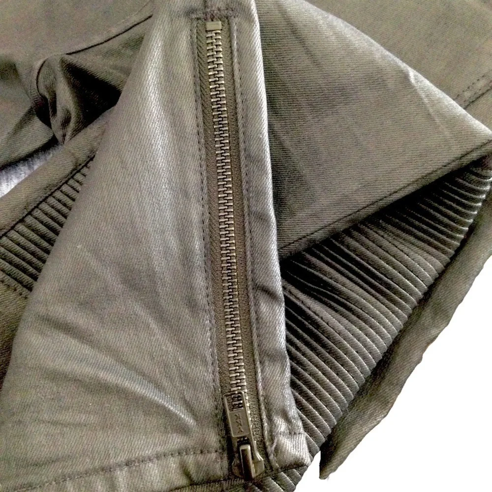 Madewell‎ Skinny Skinny Moto Black Coated Jeans